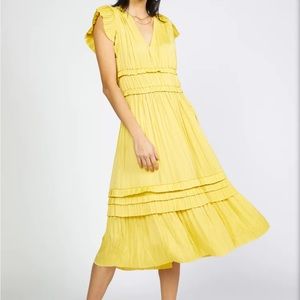 Current air, yellow midi dress